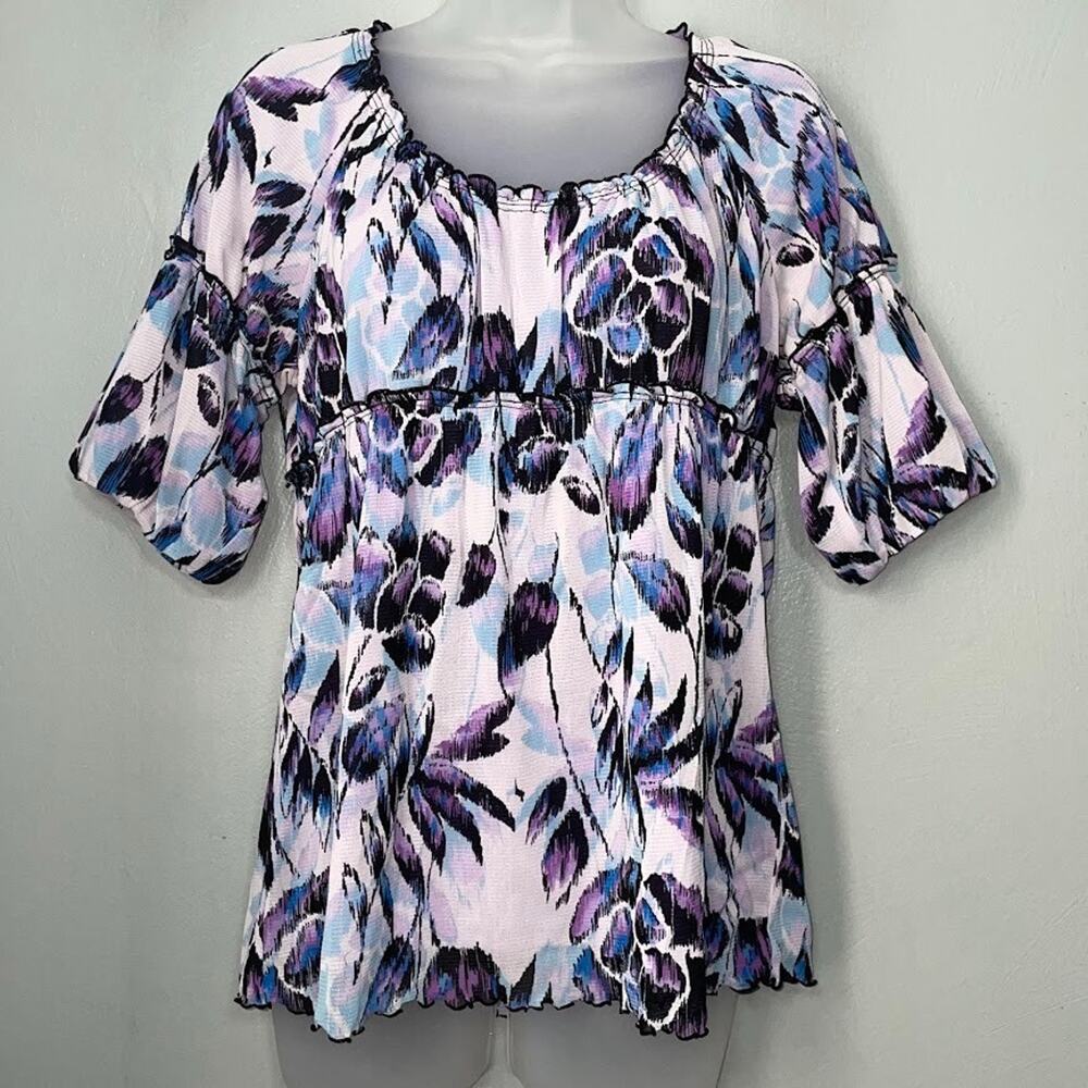 Axcess Babydoll Top Size Large Pastel Mesh Romantic Y2K Feminine Fairy Coquette